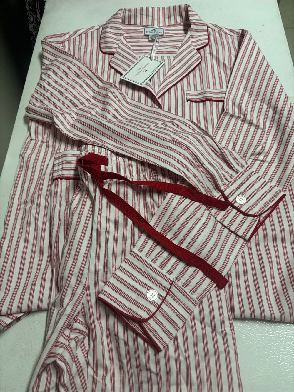 NWT Petite Plume Red & White Striped Pajama Set - Women's XS